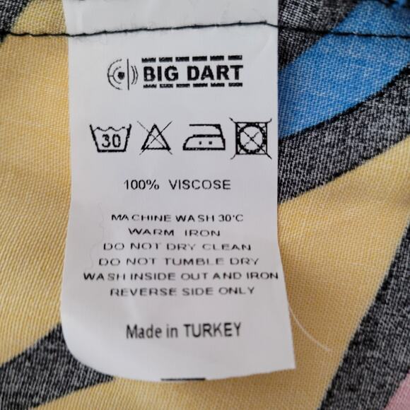 NWT Big Dart Abstract Button Front Shirt Size 12 Multi Artsy Festival Maximalist - Picture 8 of 10